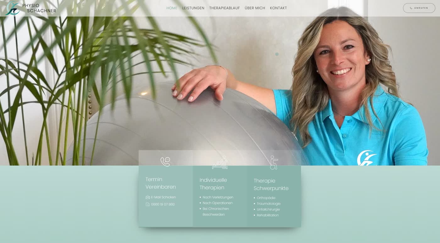 Website physio-schachner.at – Physiotherapie Birgit Schachner in Irdning