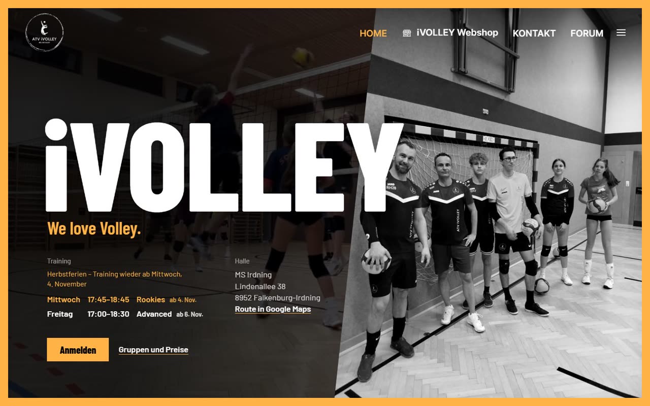 ivolley.at am Desktop