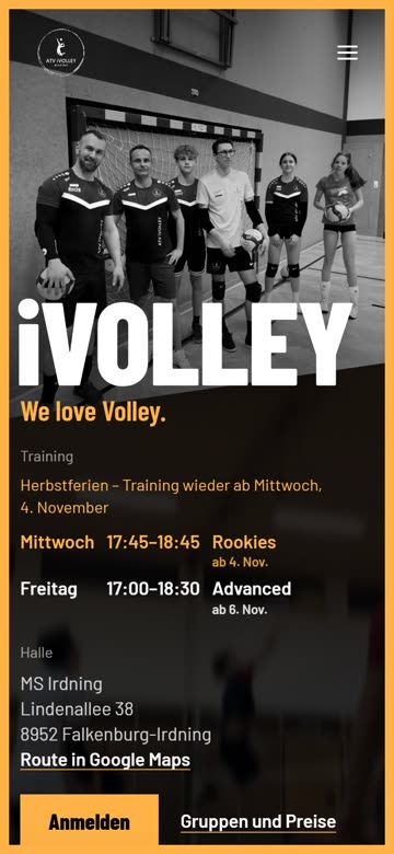 ivolley.at am Handy