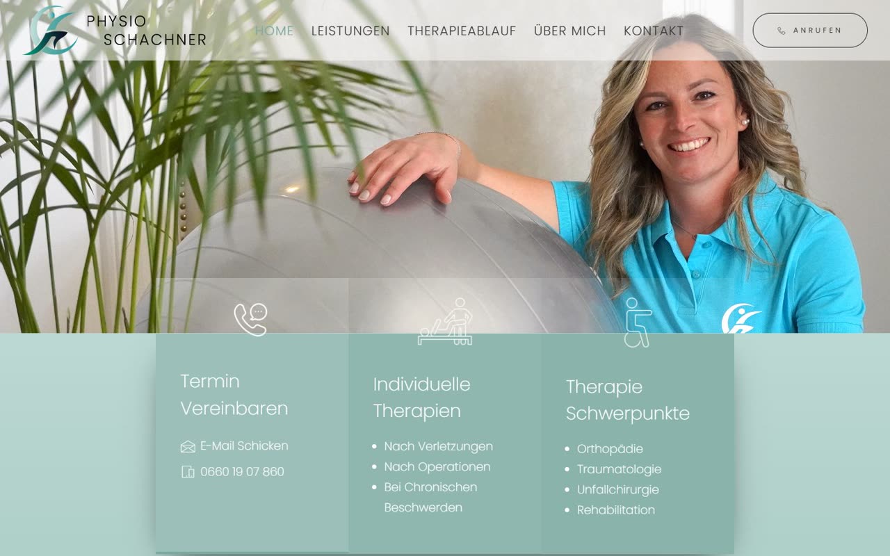 physio-schachner.at am Desktop